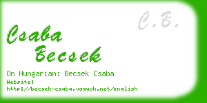 csaba becsek business card